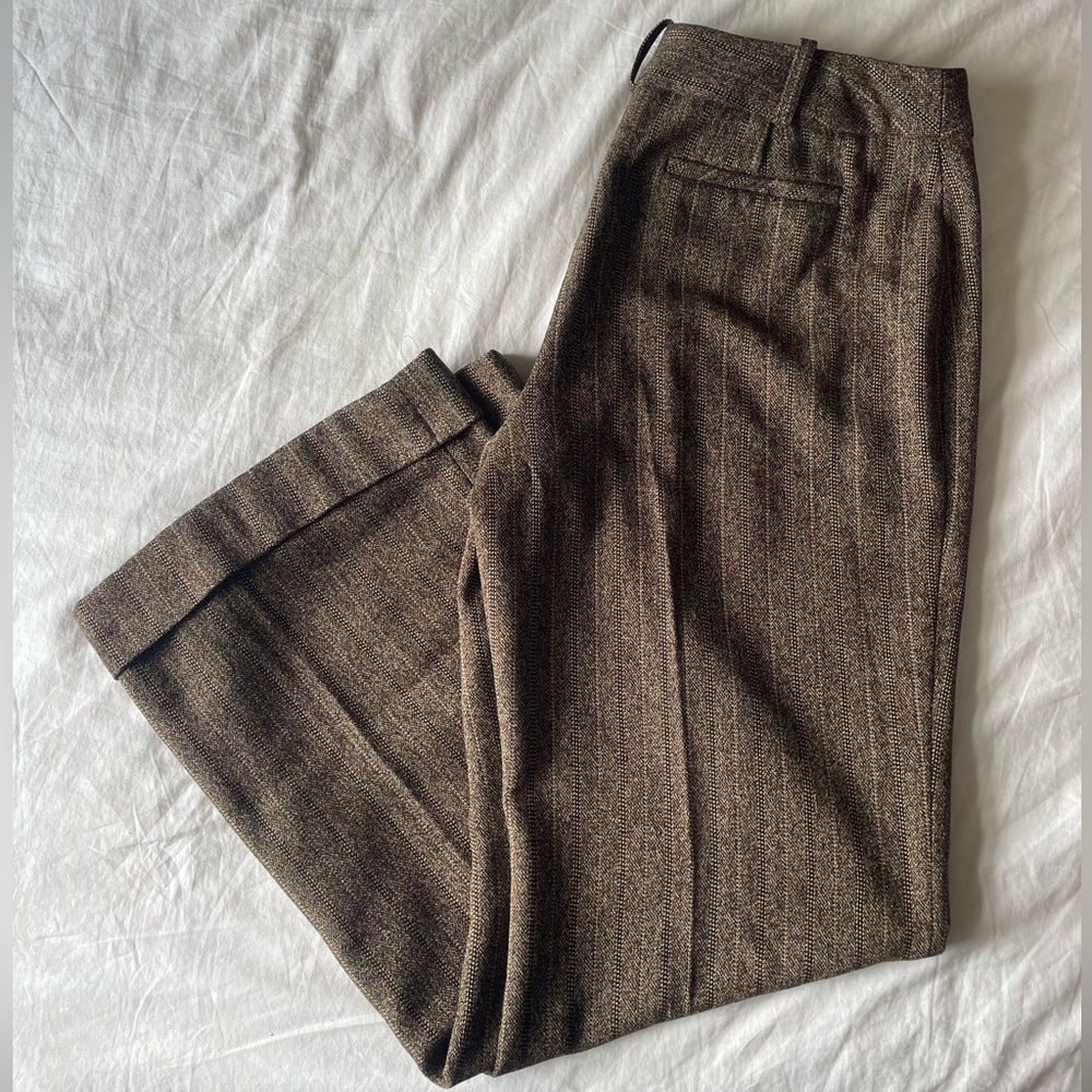 Brown 70s style Herringbone Dress Pants
